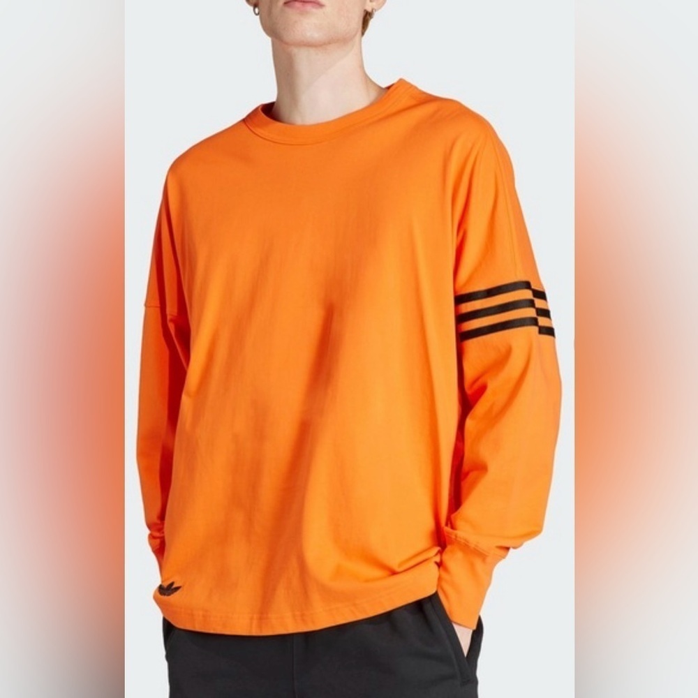 Adidas Men's Vibrant Orange Long Sleeve Tee Size S